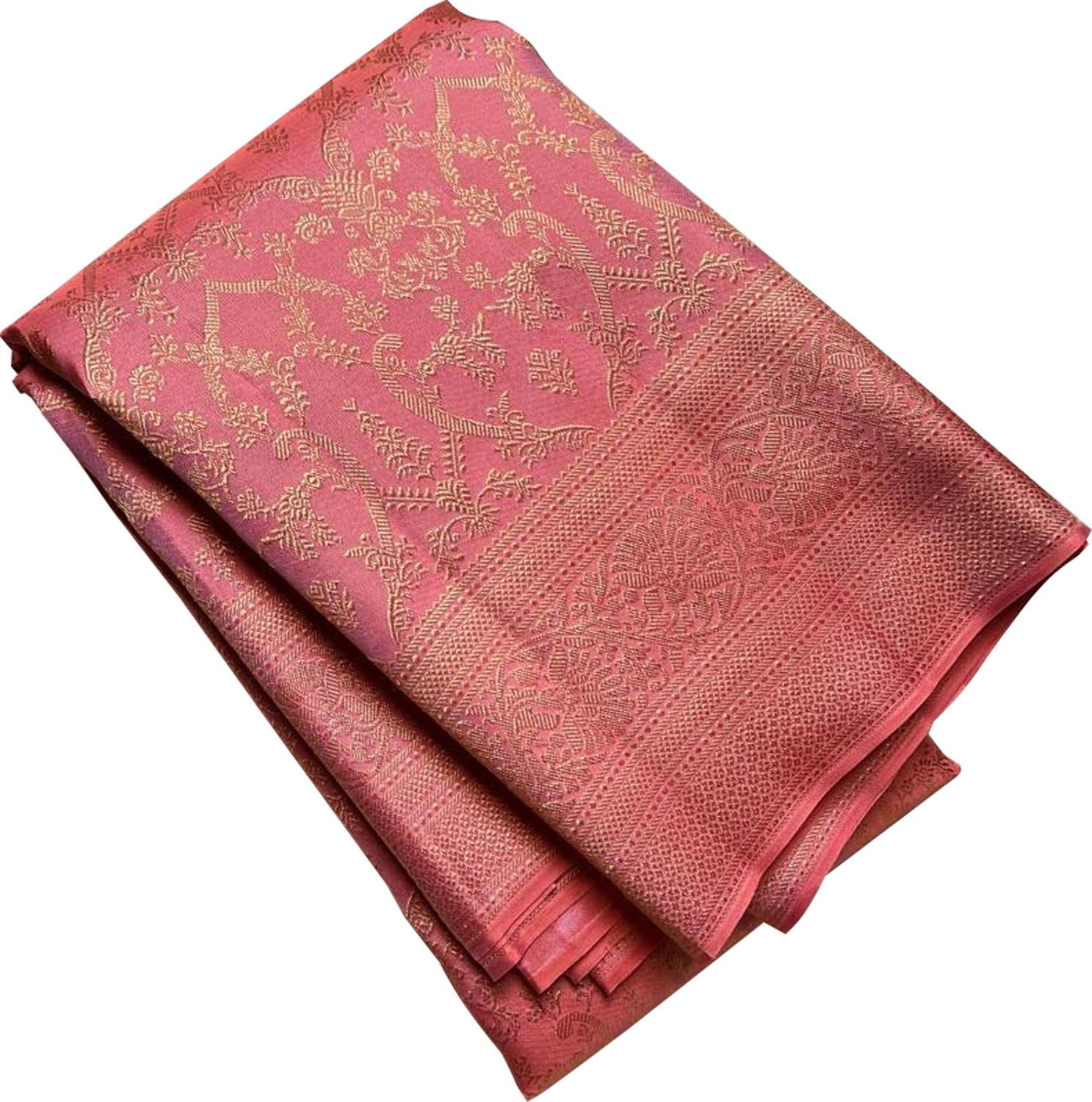 Exquisite Pink Handloom Kanjeevaram Pure Silk Saree - Luxurion World