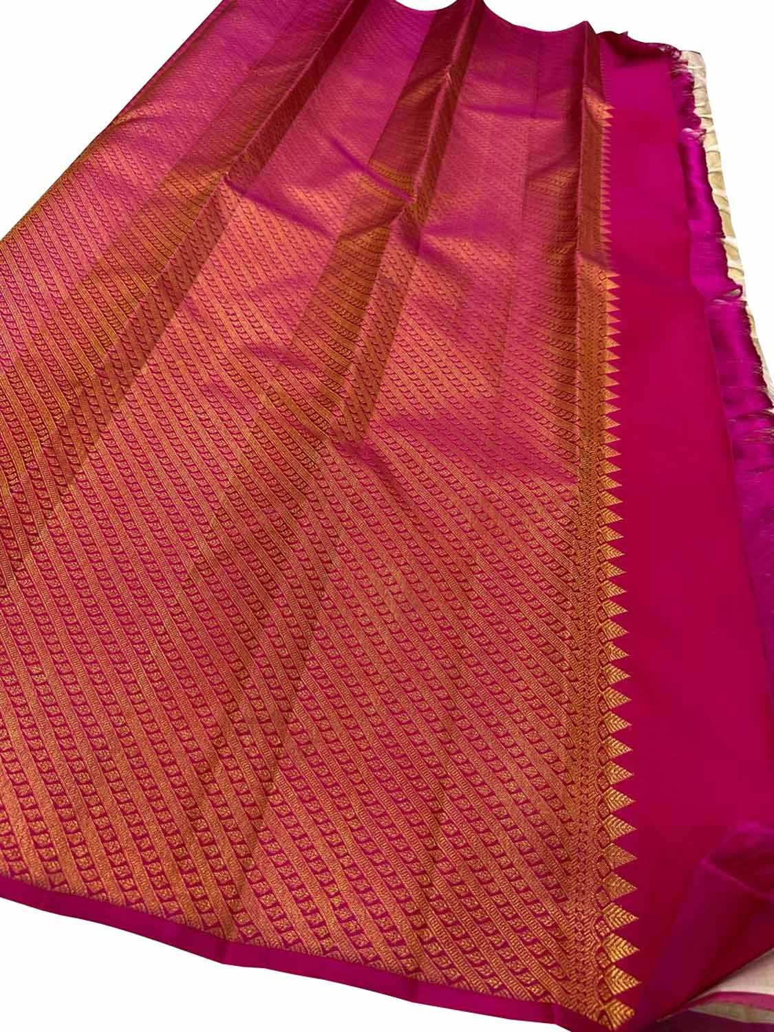 Pastel And Pink Handloom Kanjeevaram Pure Silk Saree - Luxurion World