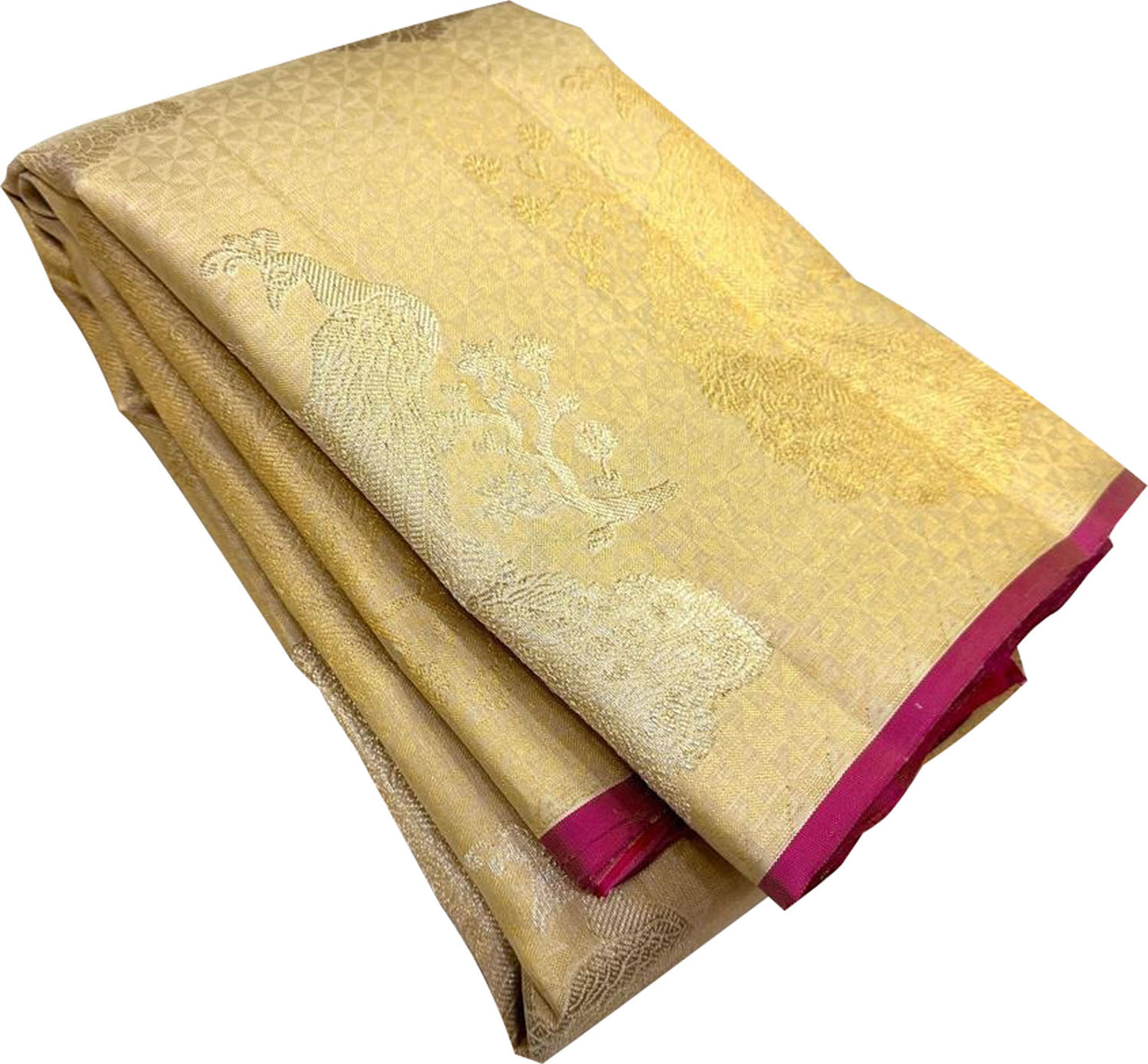 Pastel And Pink Handloom Kanjeevaram Pure Silk Saree - Luxurion World