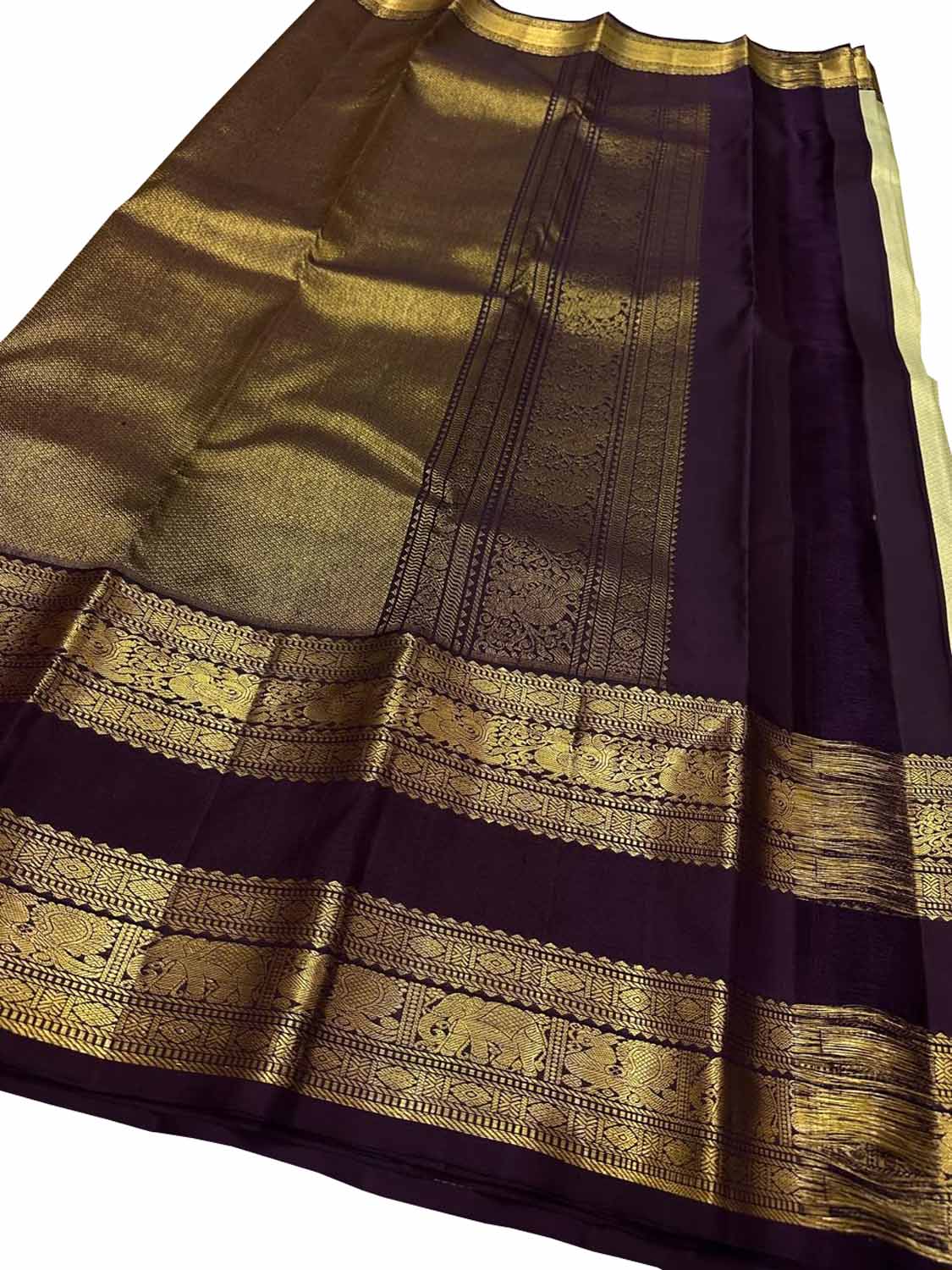 Green Handloom Kanjeevaram Pure Silk Saree - Pure Elegance - Luxurion World
