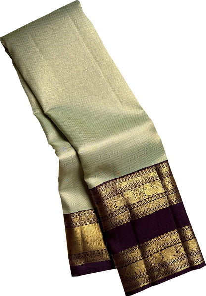 Green Handloom Kanjeevaram Pure Silk Saree - Pure Elegance - Luxurion World
