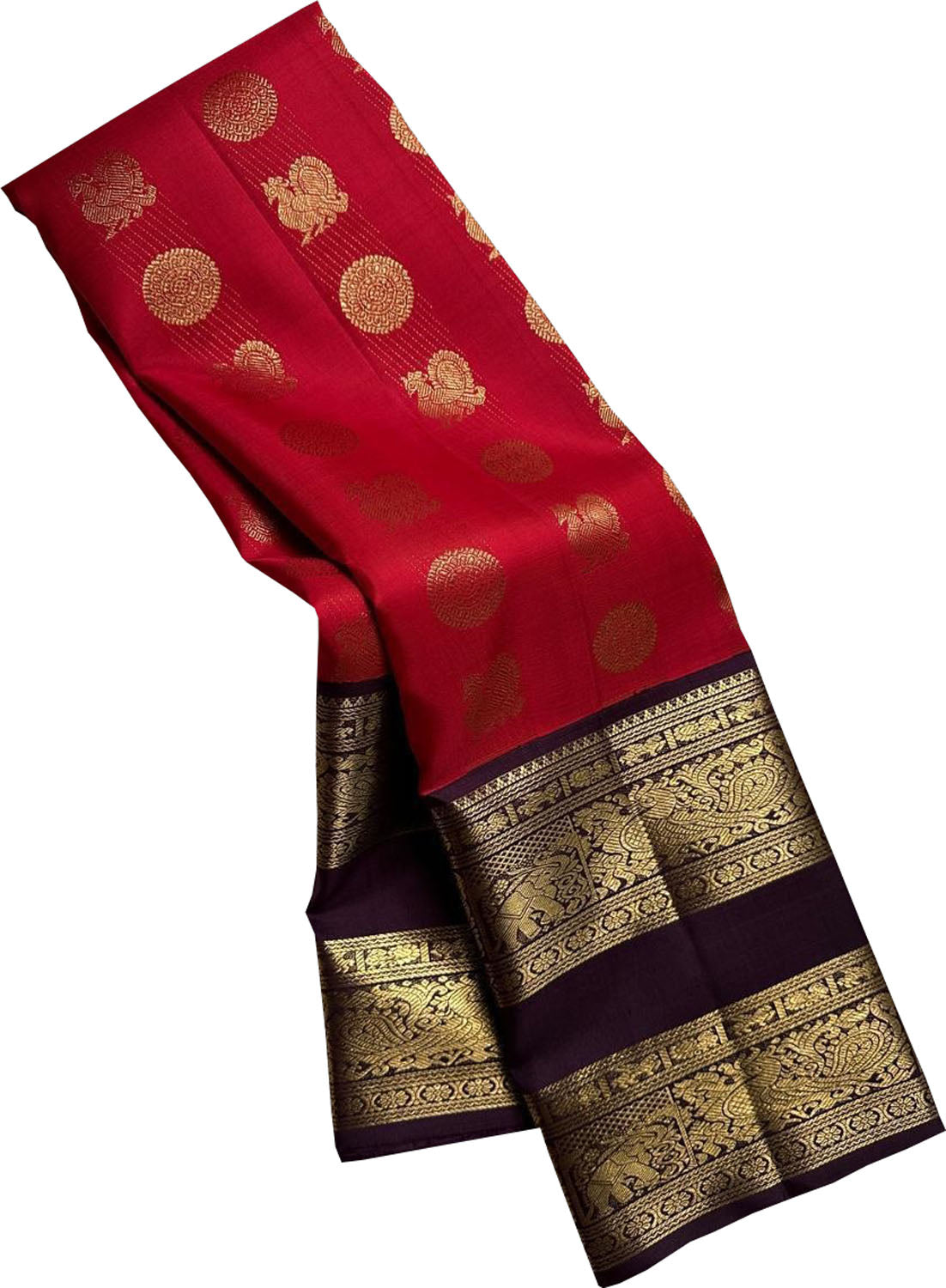 Exquisite Red Handloom Kanjeevaram Pure Silk Saree - Luxurion World