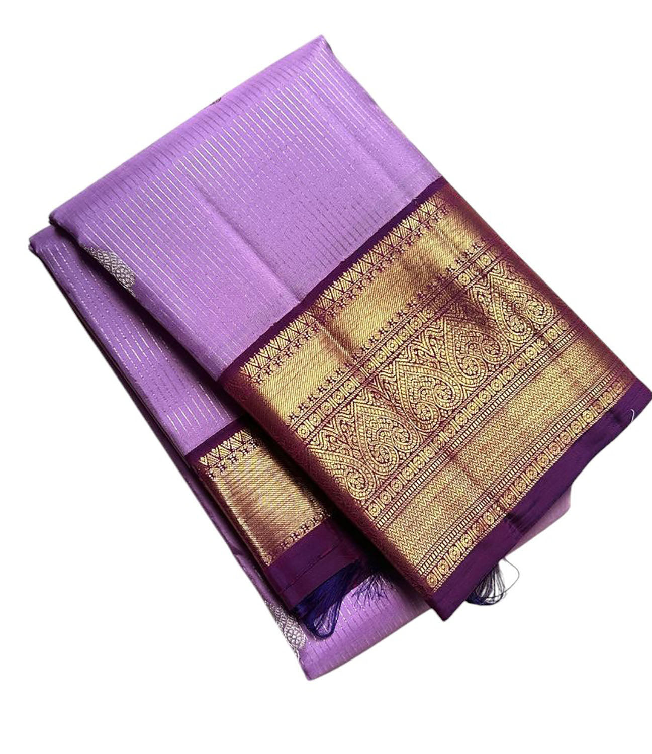 Exquisite Purple Handloom Kanjeevaram Pure Silk Saree - Luxurion World