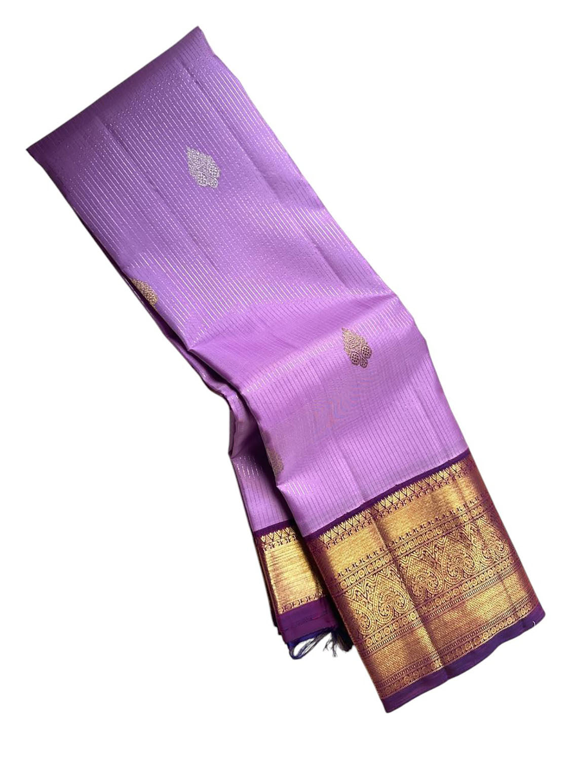 Exquisite Purple Handloom Kanjeevaram Pure Silk Saree - Luxurion World