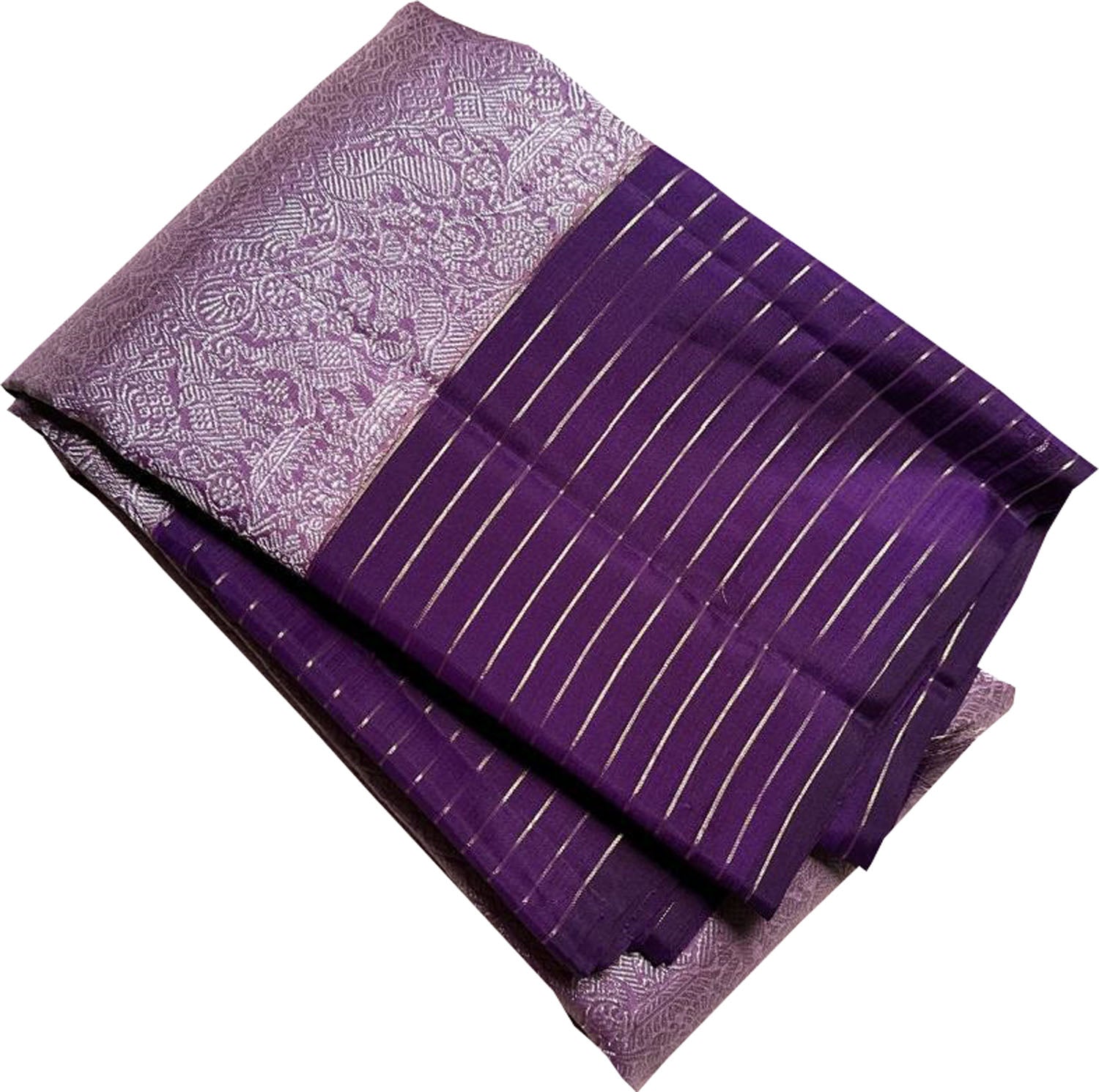 Exquisite Purple Handloom Kanjeevaram Pure Silk Saree - Luxurion World