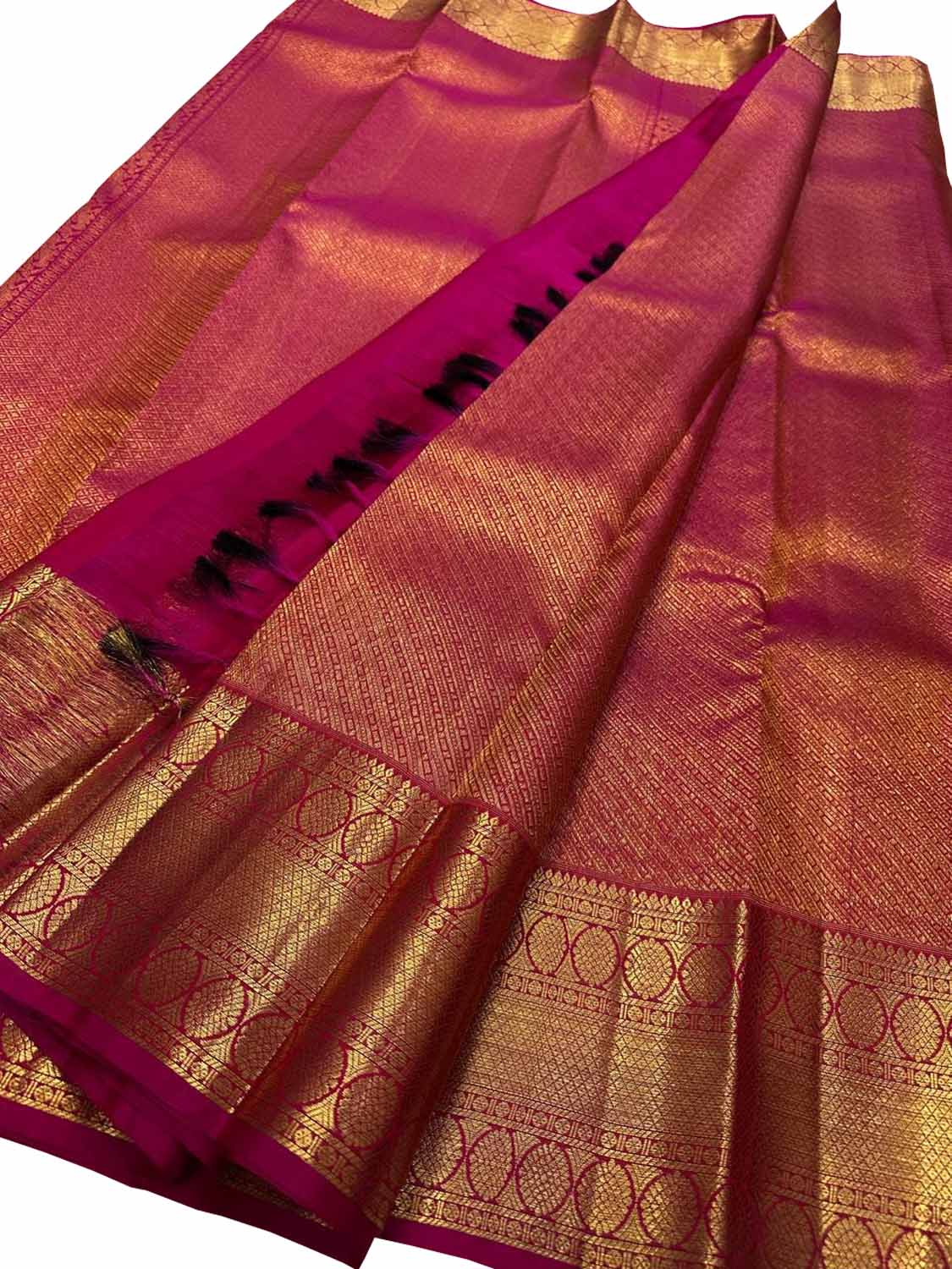 Beautiful Pink Handloom Kanjeevaram Pure Silk Saree - Luxurion World