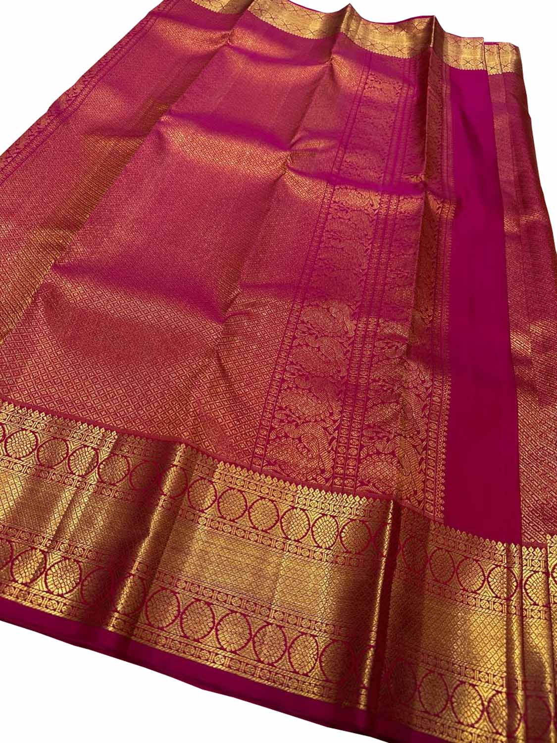 Beautiful Pink Handloom Kanjeevaram Pure Silk Saree - Luxurion World