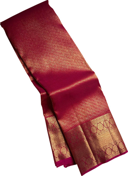 Beautiful Pink Handloom Kanjeevaram Pure Silk Saree - Luxurion World