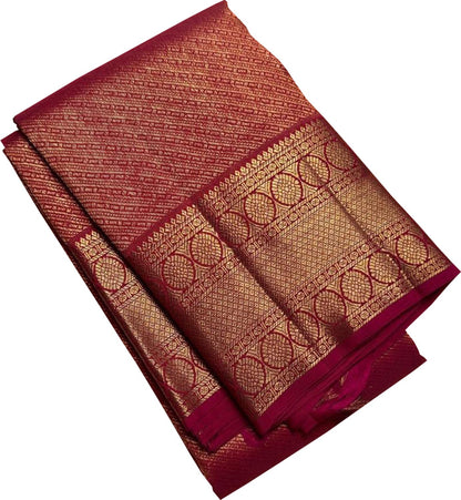 Beautiful Pink Handloom Kanjeevaram Pure Silk Saree - Luxurion World
