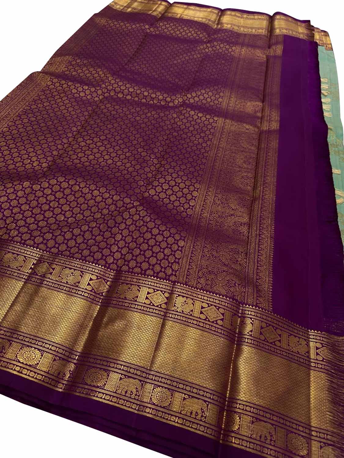 Green Handloom Kanjeevaram Pure Silk Saree - Elegant Choice - Luxurion World