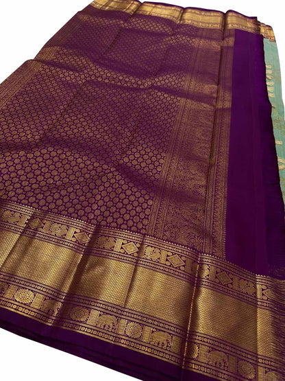Green Handloom Kanjeevaram Pure Silk Saree - Elegant Choice - Luxurion World