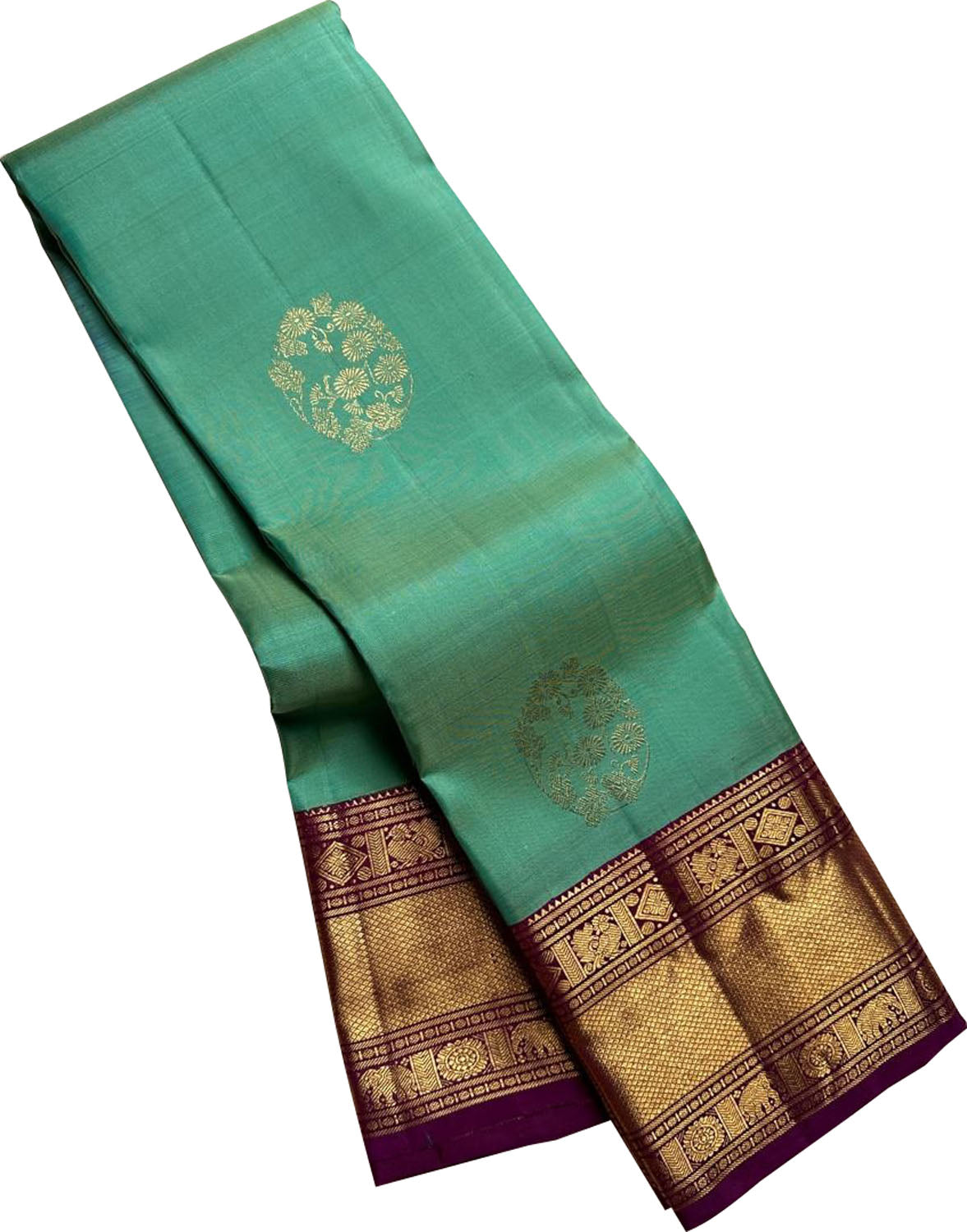 Green Handloom Kanjeevaram Pure Silk Saree - Elegant Choice - Luxurion World