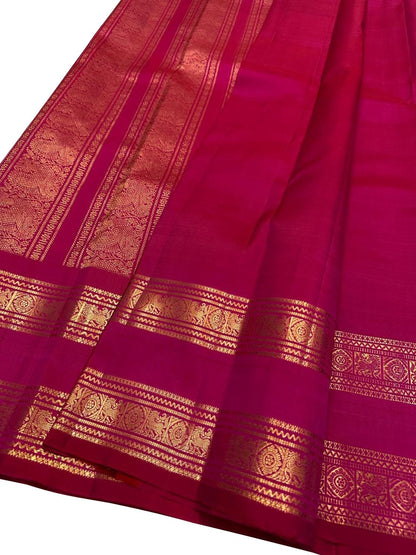 Exquisite Pink Handloom Kanjeevaram Pure Silk Saree - Luxurion World