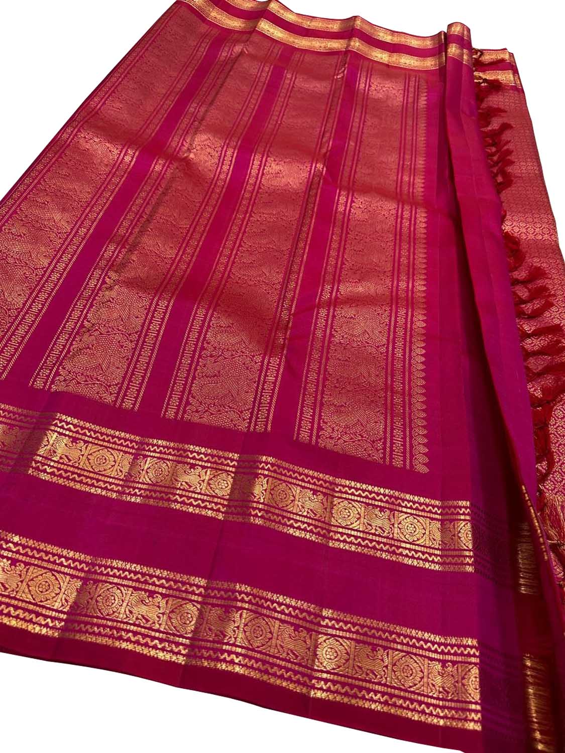 Exquisite Pink Handloom Kanjeevaram Pure Silk Saree - Luxurion World