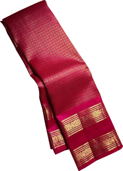 Exquisite Pink Handloom Kanjeevaram Pure Silk Saree - Luxurion World