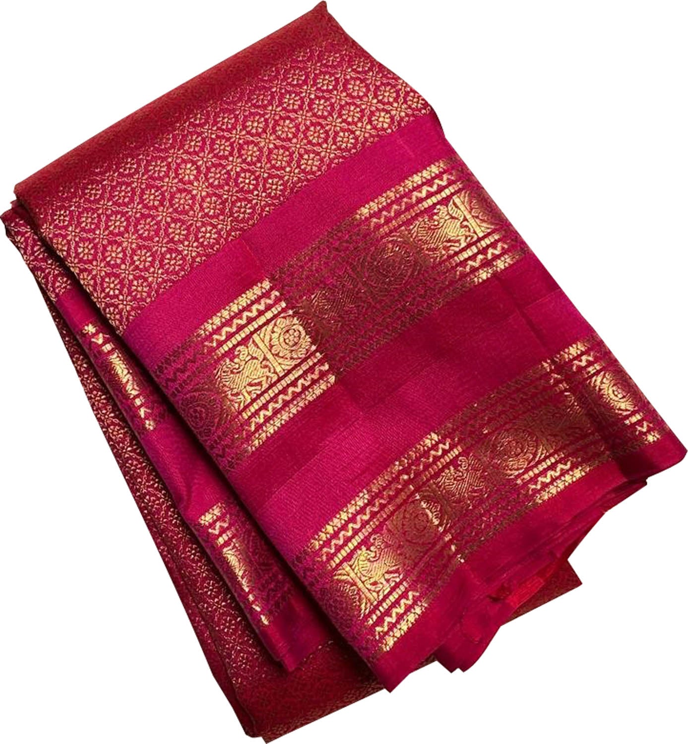 Exquisite Pink Handloom Kanjeevaram Pure Silk Saree - Luxurion World
