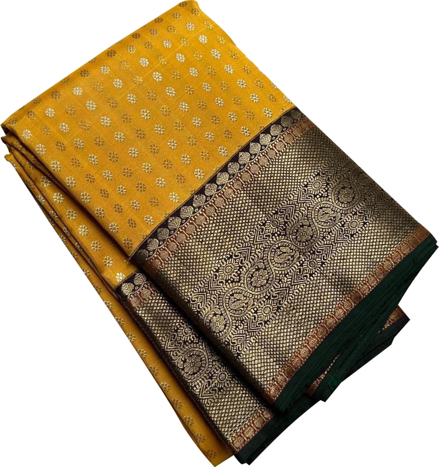 Yellow Handloom Kanjeevaram Pure Silk Saree - Elegant and Luxurious - Luxurion World