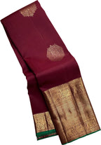 Exquisite Maroon And Golden Handloom Kanjeevaram Pure Silk Saree - Luxurion World