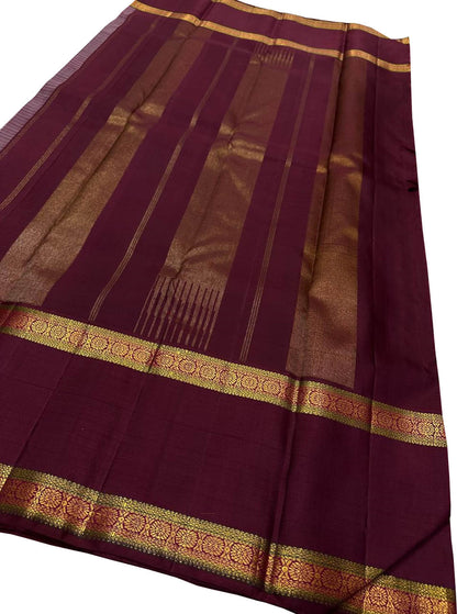 Stunning Pink And Maroon Checks Handloom Kanjeevaram Pure Silk Saree - Luxurion World
