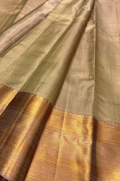 Golden Handloom Kanjeevaram Pure Silk Saree - Luxurion World