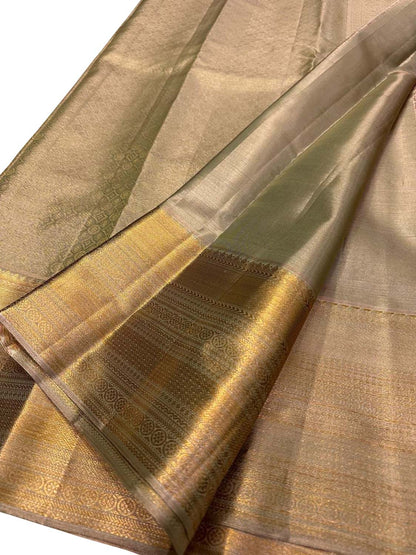 Golden Handloom Kanjeevaram Pure Silk Saree - Luxurion World