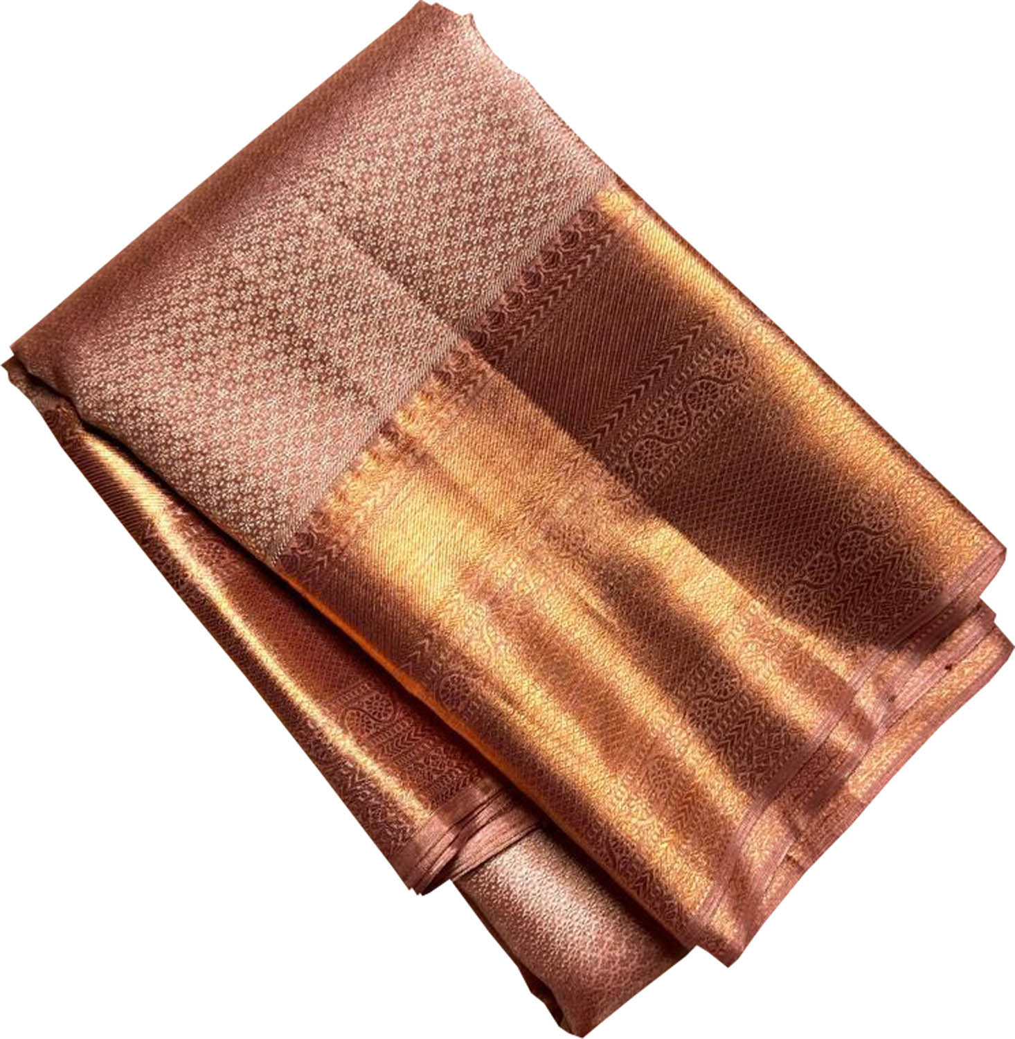 Peach Handloom Kanjeevaram Pure Silk Saree - Elegant and Luxurious - Luxurion World