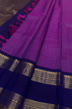 Purple Handloom Kanjeevaram Pure Silk Saree - Luxurion World