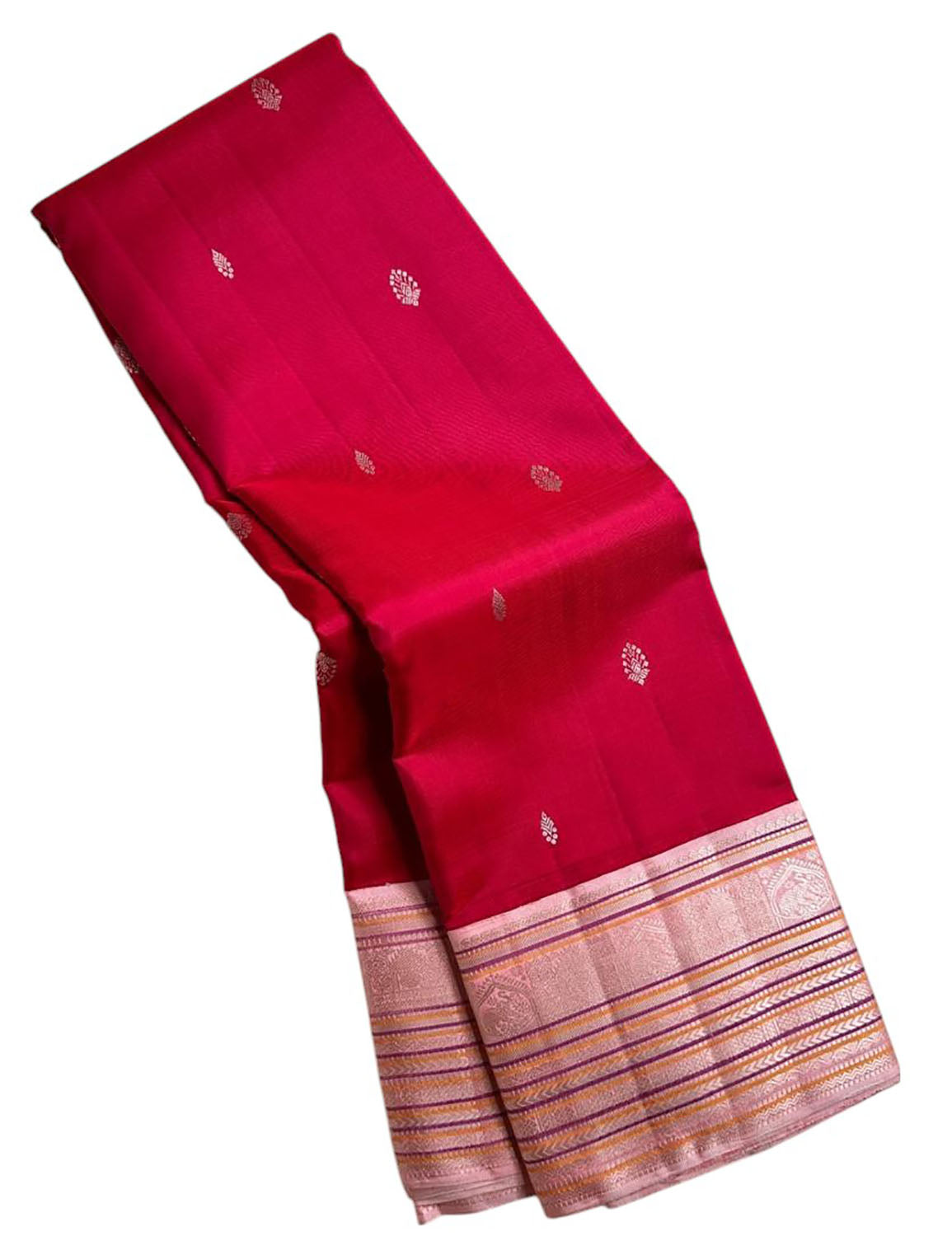 Red Handloom Kanjeevaram Pure Silk Saree - Luxurion World
