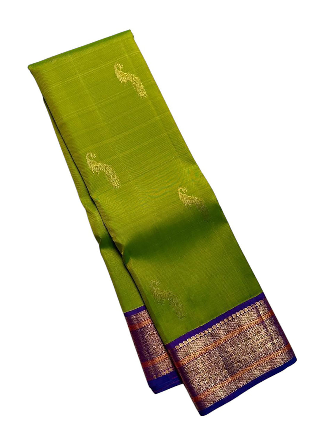 Green Handloom Kanjeevaram Pure Silk Saree - Luxurion World