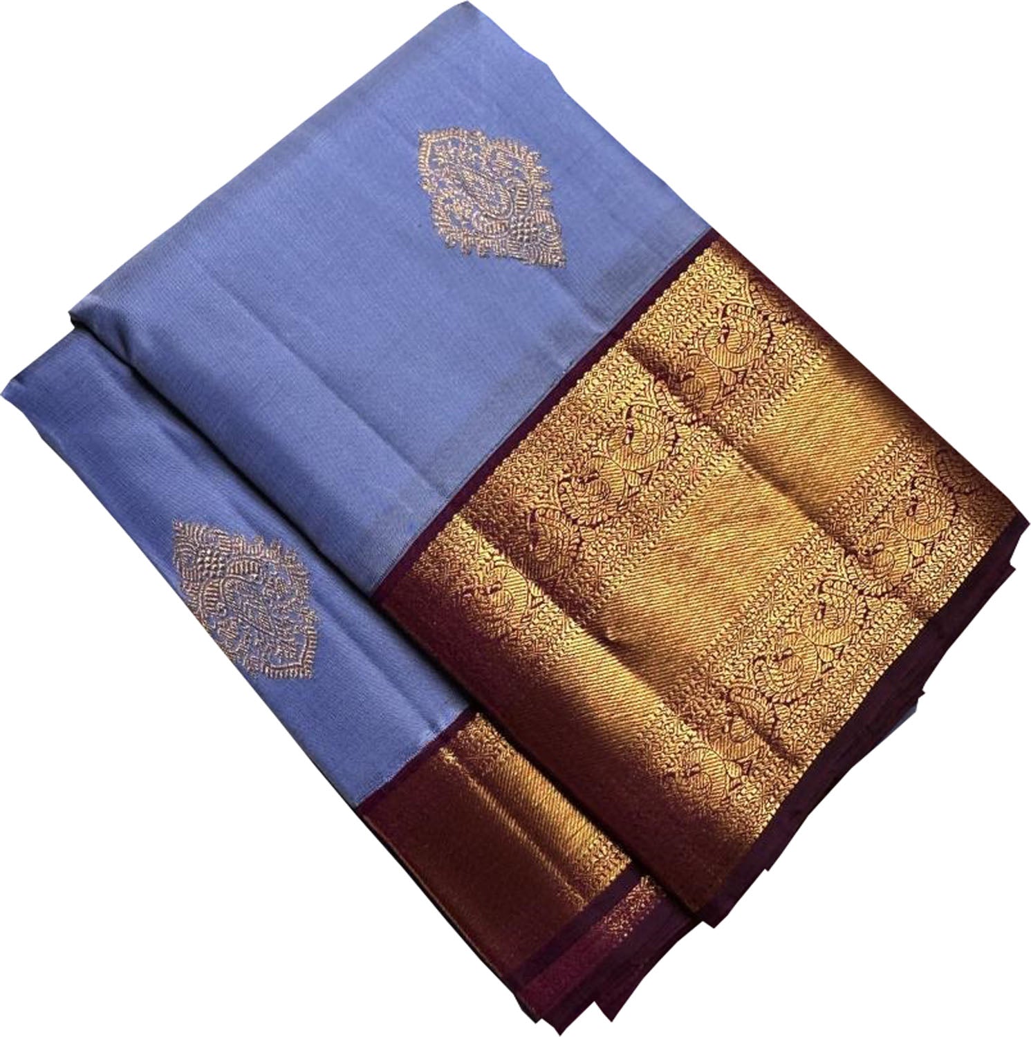 Exquisite Purple Handloom Kanjeevaram Silk Saree - Luxurion World