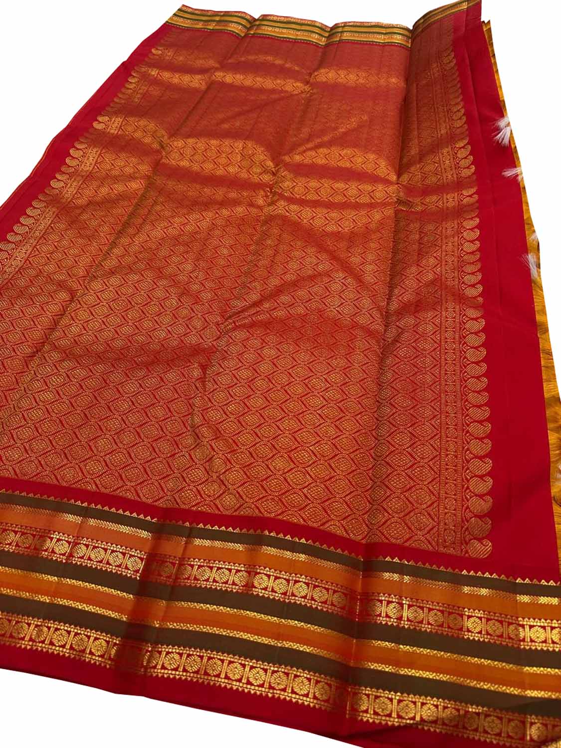 Yellow Handloom Kanjeevaram Pure Silk Saree - Luxurion World