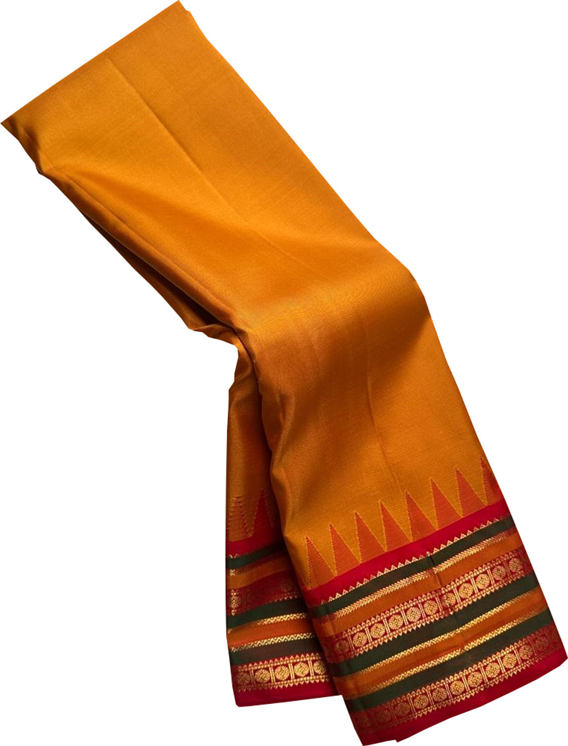 Yellow Handloom Kanjeevaram Pure Silk Saree - Luxurion World