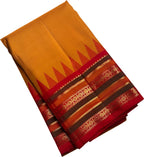 Yellow Handloom Kanjeevaram Pure Silk Saree - Luxurion World