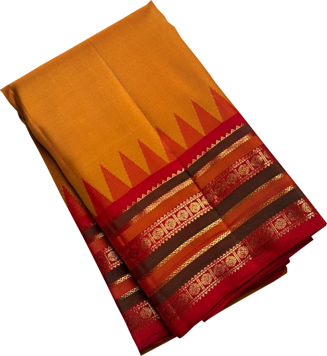 Yellow Handloom Kanjeevaram Pure Silk Saree - Luxurion World