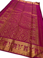 Royal Blue Handloom Kanjeevaram Silk Saree - Luxurion World