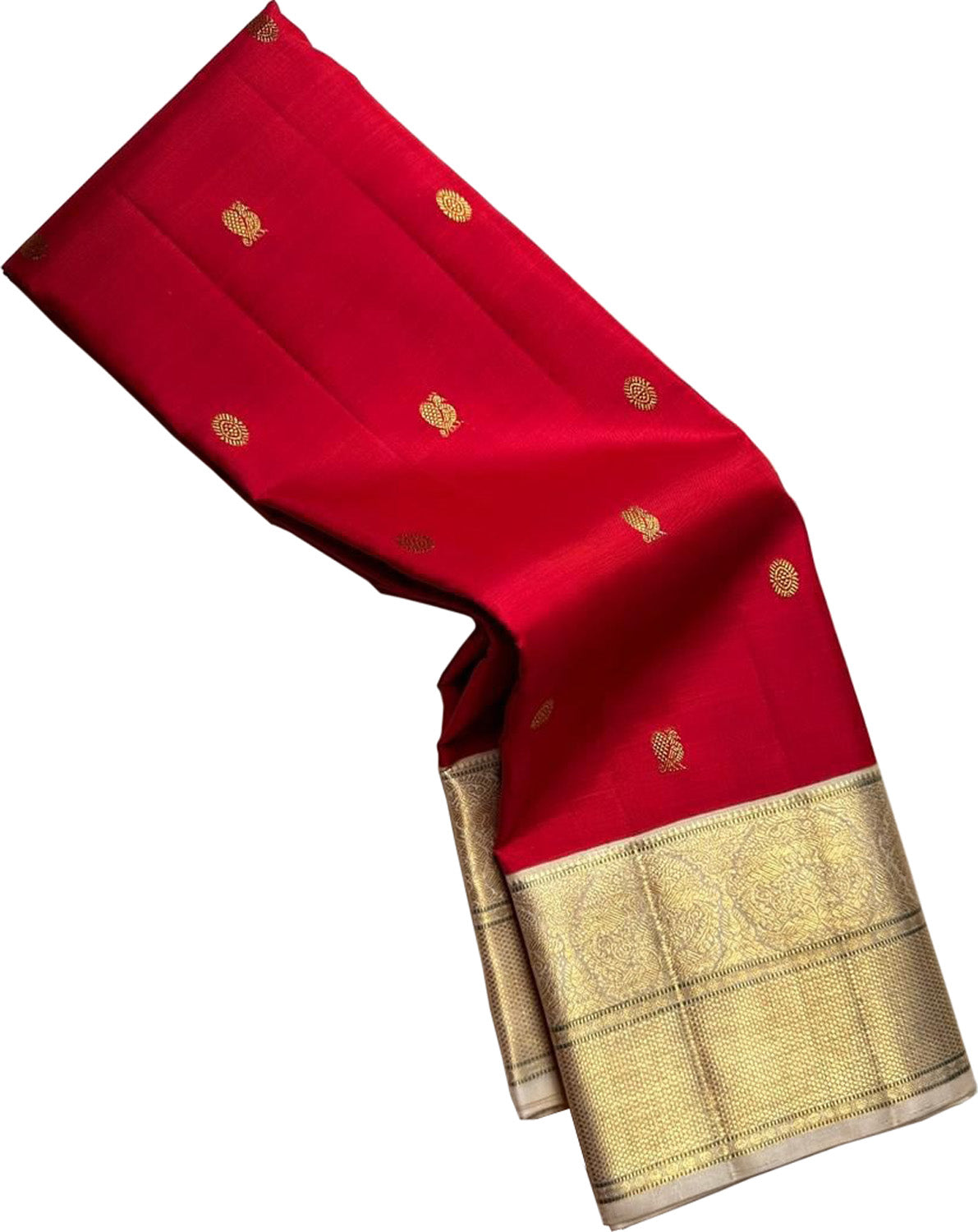 Exquisite Red Kanjeevaram Handloom Pure Silk Saree - Luxurion World
