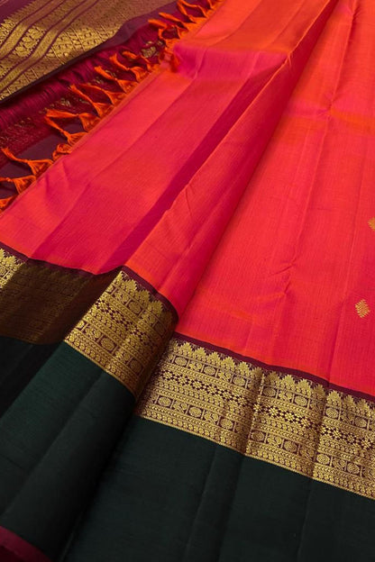 Exquisite Pink Kanjeevaram Handloom Pure Silk Saree - Luxurion World