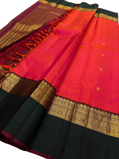 Exquisite Pink Kanjeevaram Handloom Pure Silk Saree - Luxurion World