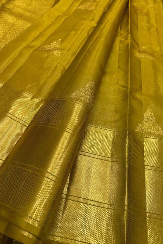 Green Handloom Kanjeevaram Pure Silk Saree - Luxurion World