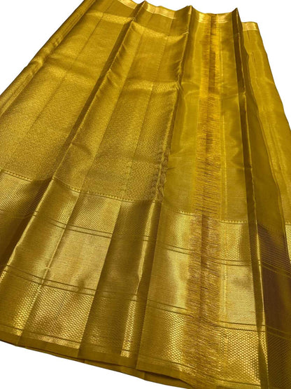 Green Handloom Kanjeevaram Pure Silk Saree - Luxurion World