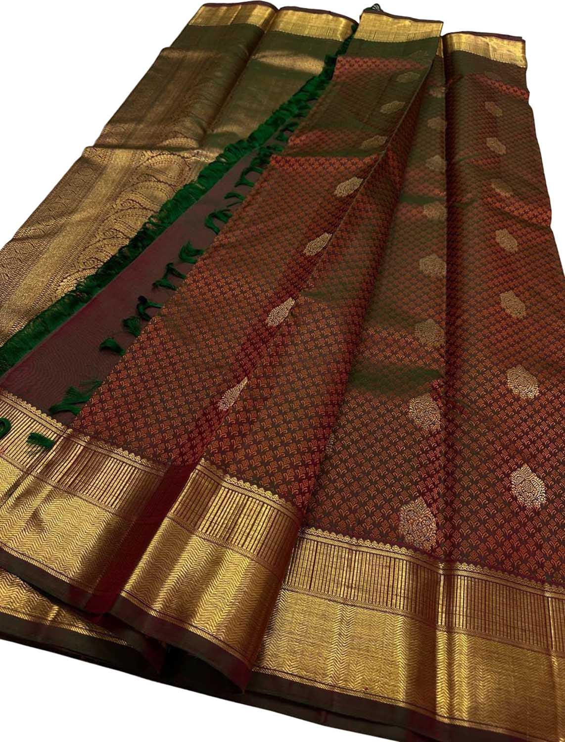 Exquisite Maroon Kanjeevaram Handloom Pure Silk Saree - Luxurion World
