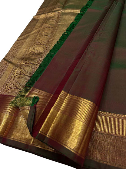 Exquisite Maroon Kanjeevaram Handloom Pure Silk Saree - Luxurion World