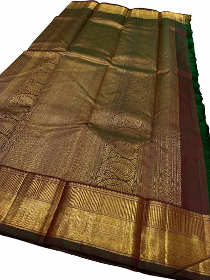 Exquisite Maroon Kanjeevaram Handloom Pure Silk Saree - Luxurion World