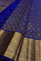 Blue Kanjeevaram Handloom Pure Silk Saree - Luxurion World