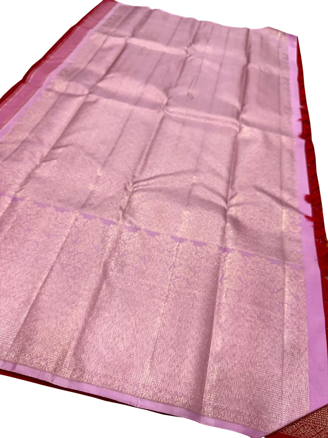 Exquisite Red Handloom Kanjeevaram Pure Silk Sona Roopa Saree - Luxurion World