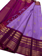 Exquisite Purple Handloom Kanjeevaram Pure Silk Saree - Luxurion World