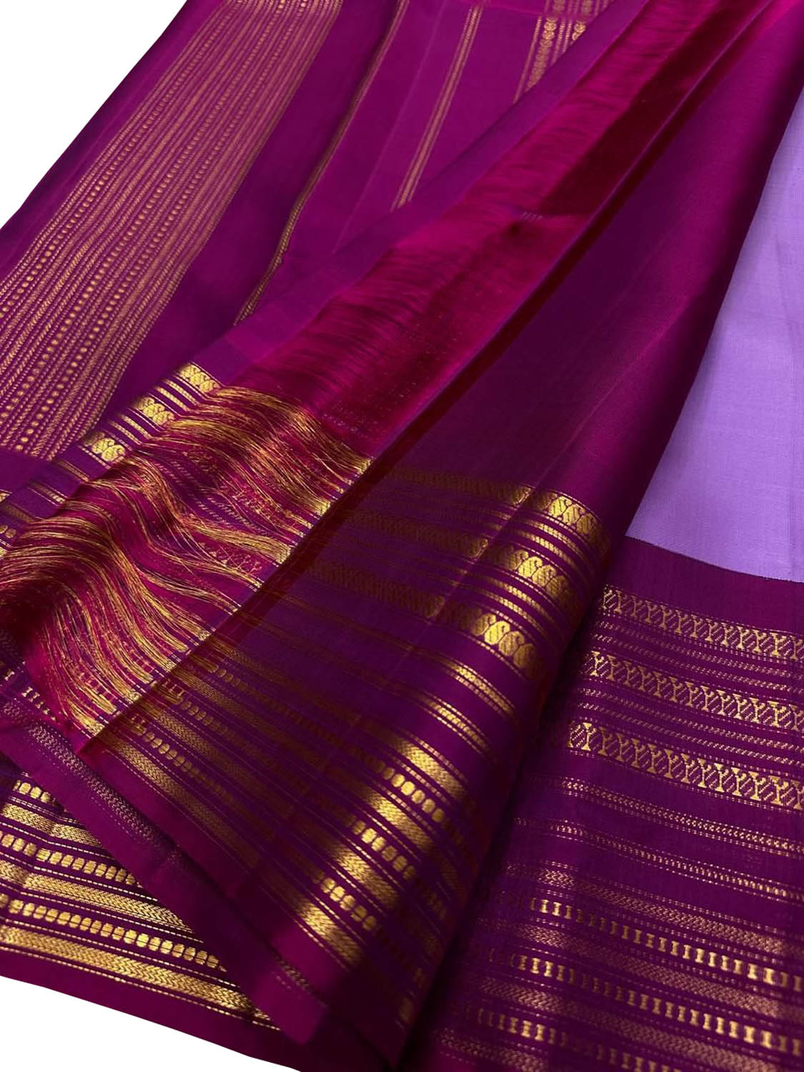 Exquisite Purple Handloom Kanjeevaram Pure Silk Saree - Luxurion World