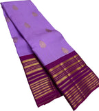 Exquisite Purple Handloom Kanjeevaram Pure Silk Saree - Luxurion World