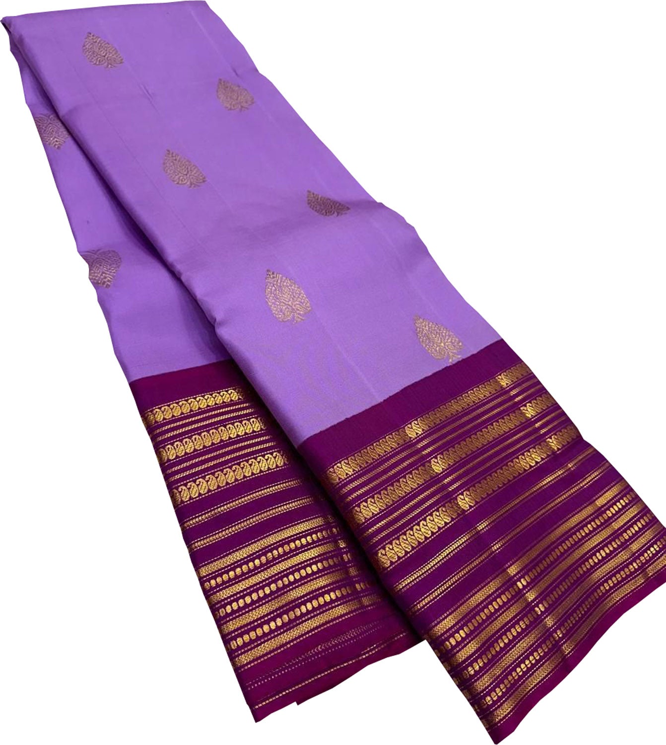 Exquisite Purple Handloom Kanjeevaram Pure Silk Saree - Luxurion World