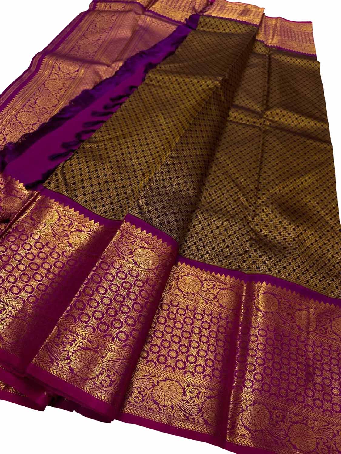 Exquisite Purple Handloom Kanjeevaram Pure Silk Saree - Luxurion World